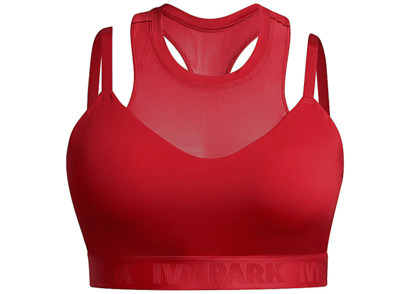 adidas Ivy Park High-Neck Sheer Bra (Plus Size) Red