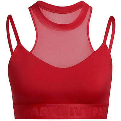 adidas Ivy Park High-Neck Sheer Bra Red