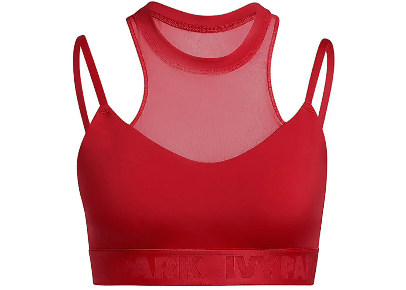 adidas Ivy Park High-Neck Sheer Bra Red