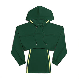 adidas Ivy Park Hooded Cutout Dress Dark Green