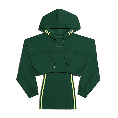 adidas Ivy Park Hooded Cutout Dress Dark Green