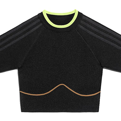 adidas Ivy Park Knit Crop Top (Plus Size) Black/Mesa