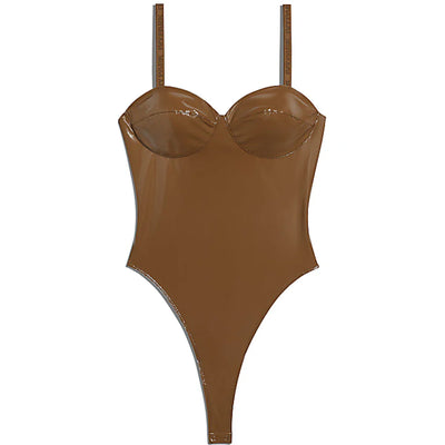 adidas Ivy Park Latex Bodysuit Wild Brown