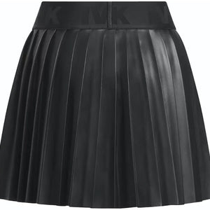 adidas Ivy Park Leather Pleated Mini Skirt (Asia Sizing) Black