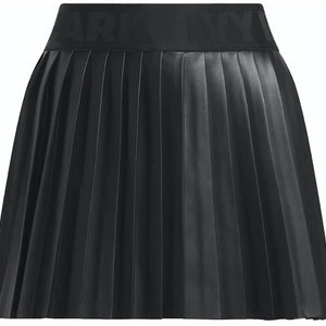 adidas Ivy Park Leather Pleated Mini Skirt (Asia Sizing) Black