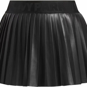 adidas Ivy Park Leather Pleated Mini Skirt (Plus Size) Black