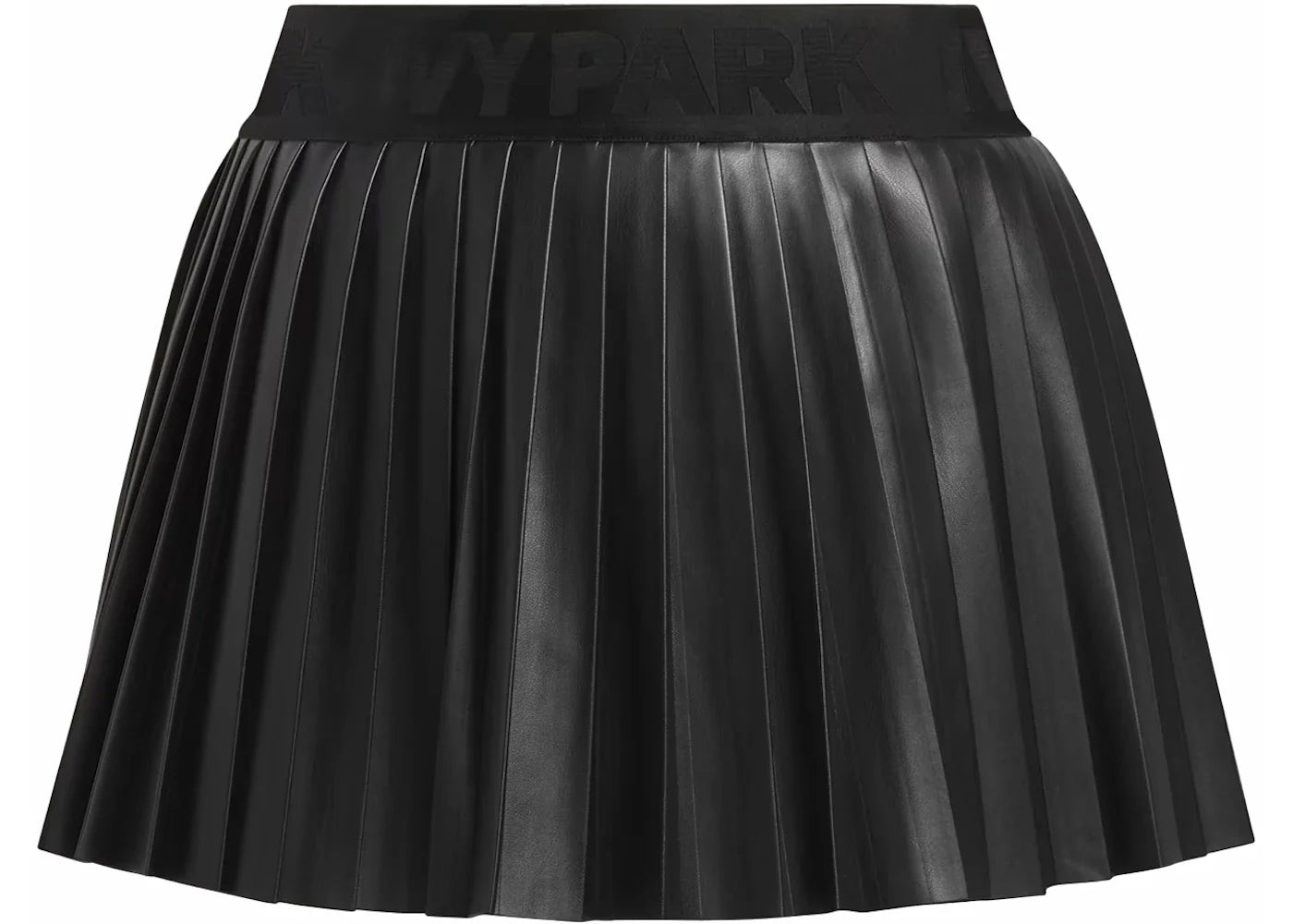 adidas Ivy Park Leather Pleated Mini Skirt (Plus Size) Black
