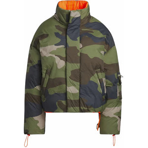 adidas Ivy Park Light Nylon Puffer Jacket (All Gender) Camo Print/Solar Orange