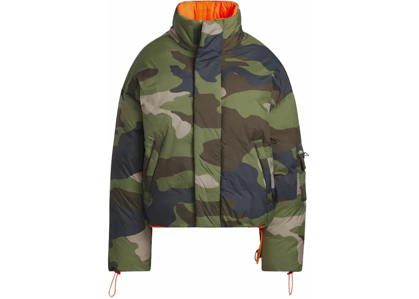 adidas Ivy Park Light Nylon Puffer Jacket (All Gender) Camo Print/Solar Orange
