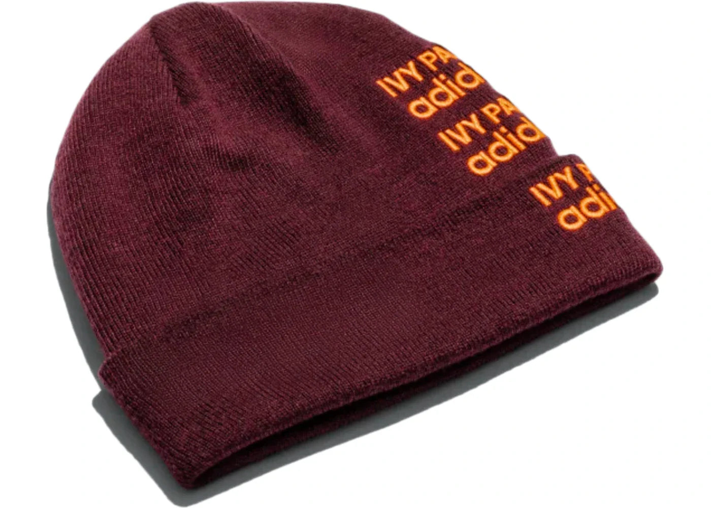 adidas Ivy Park Logo Beanie Maroon/Solar Orange