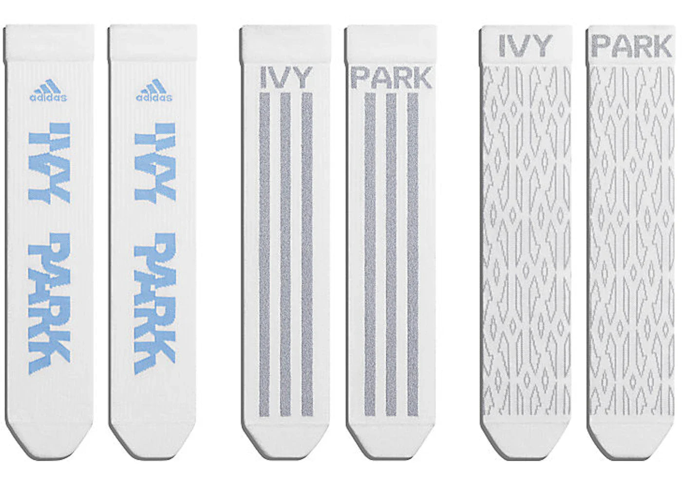 adidas Ivy Park Logo Socks (3 Pairs) Core White/Light Blue