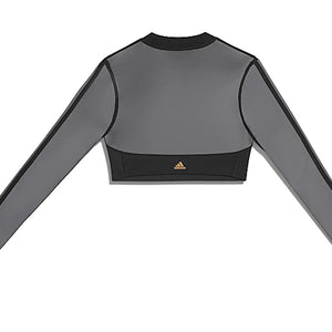 adidas Ivy Park Long Sleeve Mesh Crop Top Black