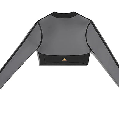 adidas Ivy Park Long Sleeve Mesh Crop Top Black