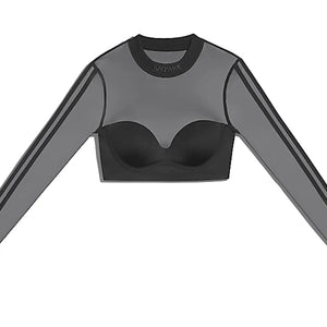 adidas Ivy Park Long Sleeve Mesh Crop Top Black