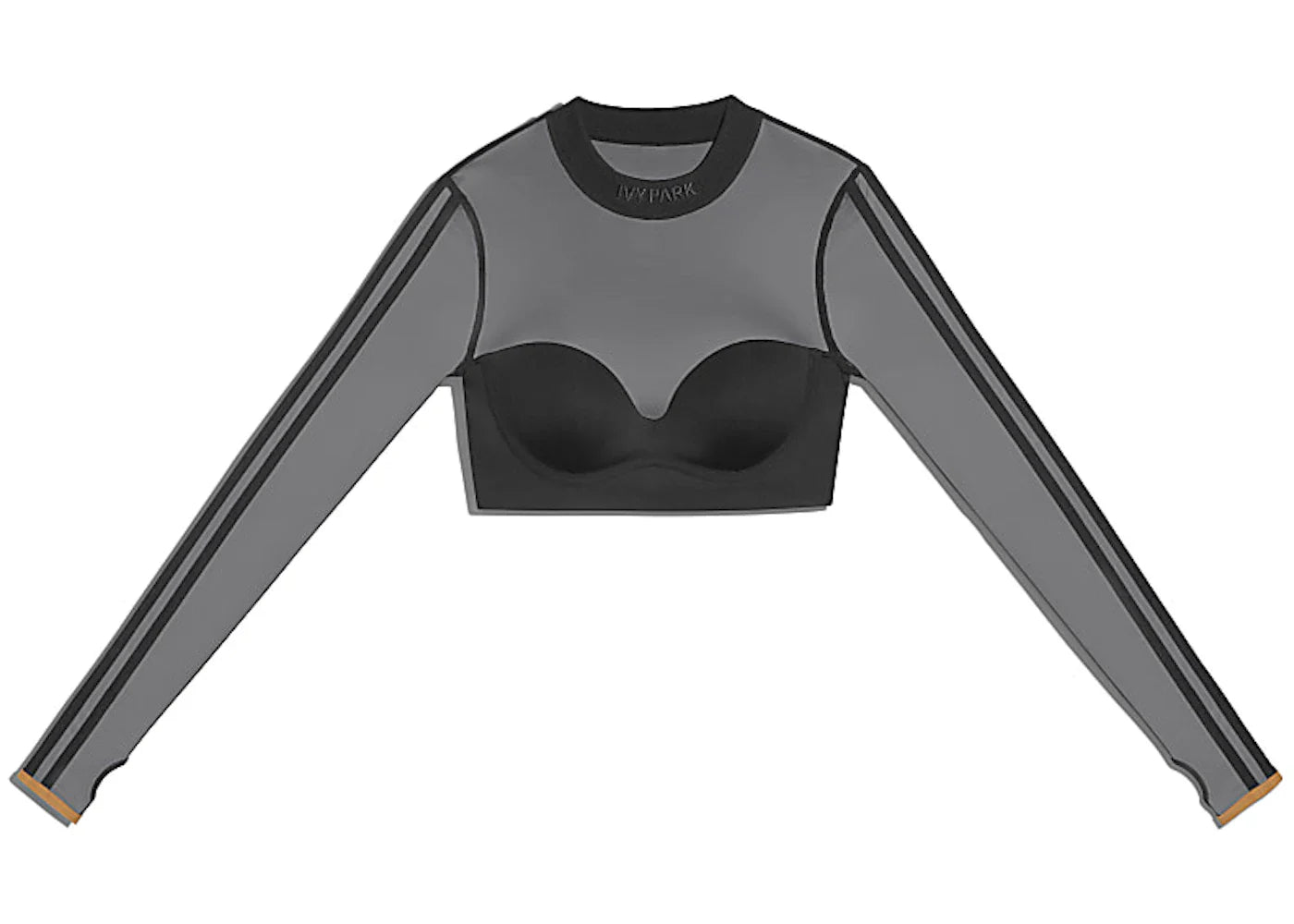 adidas Ivy Park Long Sleeve Mesh Crop Top Black