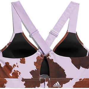 adidas Ivy Park Medium-Support Cow-Print Cutout Bra AOP Cow Hide/Purple Glow