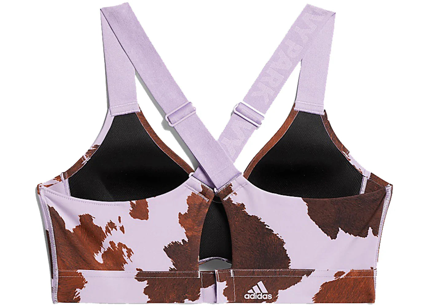 adidas Ivy Park Medium-Support Cow-Print Cutout Bra AOP Cow Hide/Purple Glow