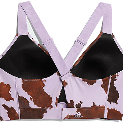 adidas Ivy Park Medium-Support Cow-Print Cutout Bra (Plus Size) AOP Cow Hide/Purple Glow