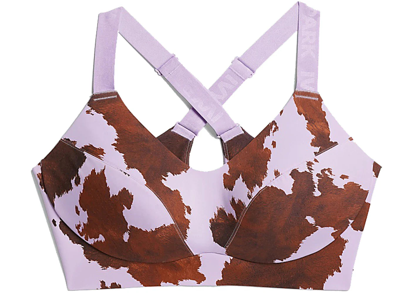 adidas Ivy Park Medium-Support Cow-Print Cutout Bra (Plus Size) AOP Cow Hide/Purple Glow
