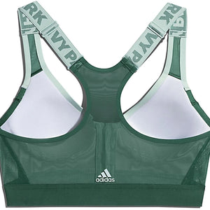 adidas Ivy Park Medium Support Zip Bra (Plus Size) Green Tint/Dark Green