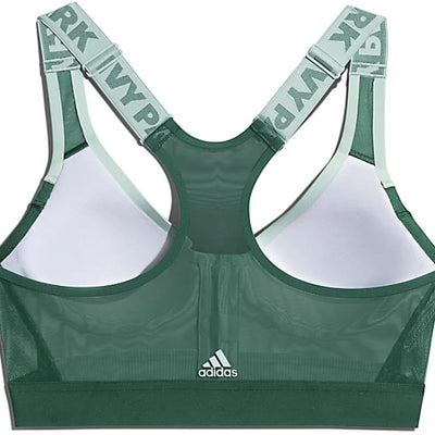 adidas Ivy Park Medium Support Zip Bra (Plus Size) Green Tint/Dark Green