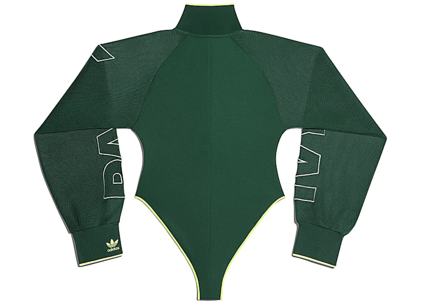 adidas Ivy Park Mesh Sleeve Bodysuit Dark Green/Hi-Res Yellow
