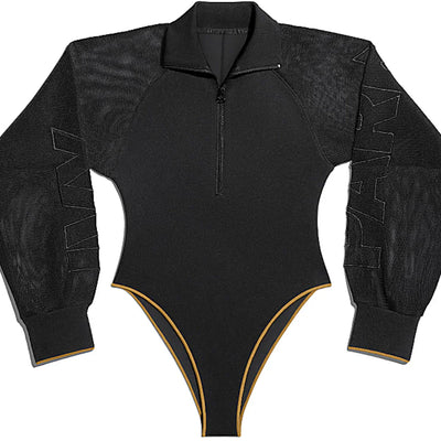 adidas Ivy Park Mesh Sleeve Bodysuit (Plus Size) Black/Mesa