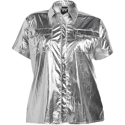 adidas Ivy Park Metallic Shirt (Plus Size) Silver Metallic