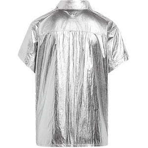 adidas Ivy Park Metallic Shirt Silver Metallic