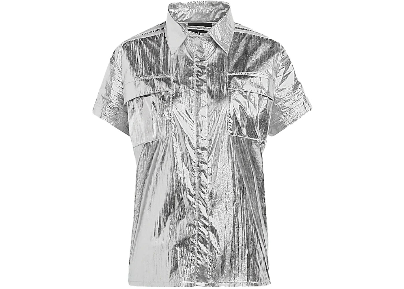 adidas Ivy Park Metallic Shirt Silver Metallic