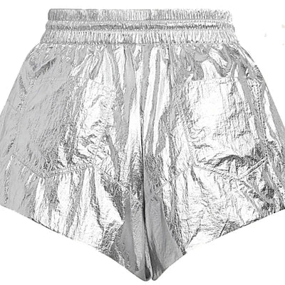 adidas Ivy Park Metallic Shorts (Plus Size) Silver Metallic