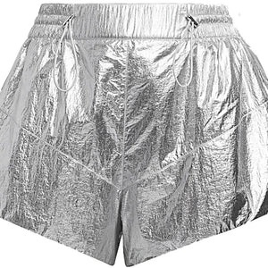 adidas Ivy Park Metallic Shorts (Plus Size) Silver Metallic