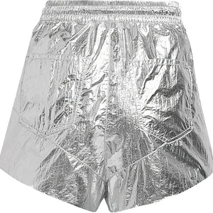 adidas Ivy Park Metallic Shorts Silver Metallic