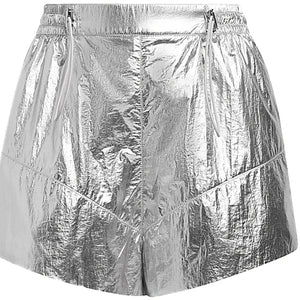 adidas Ivy Park Metallic Shorts Silver Metallic