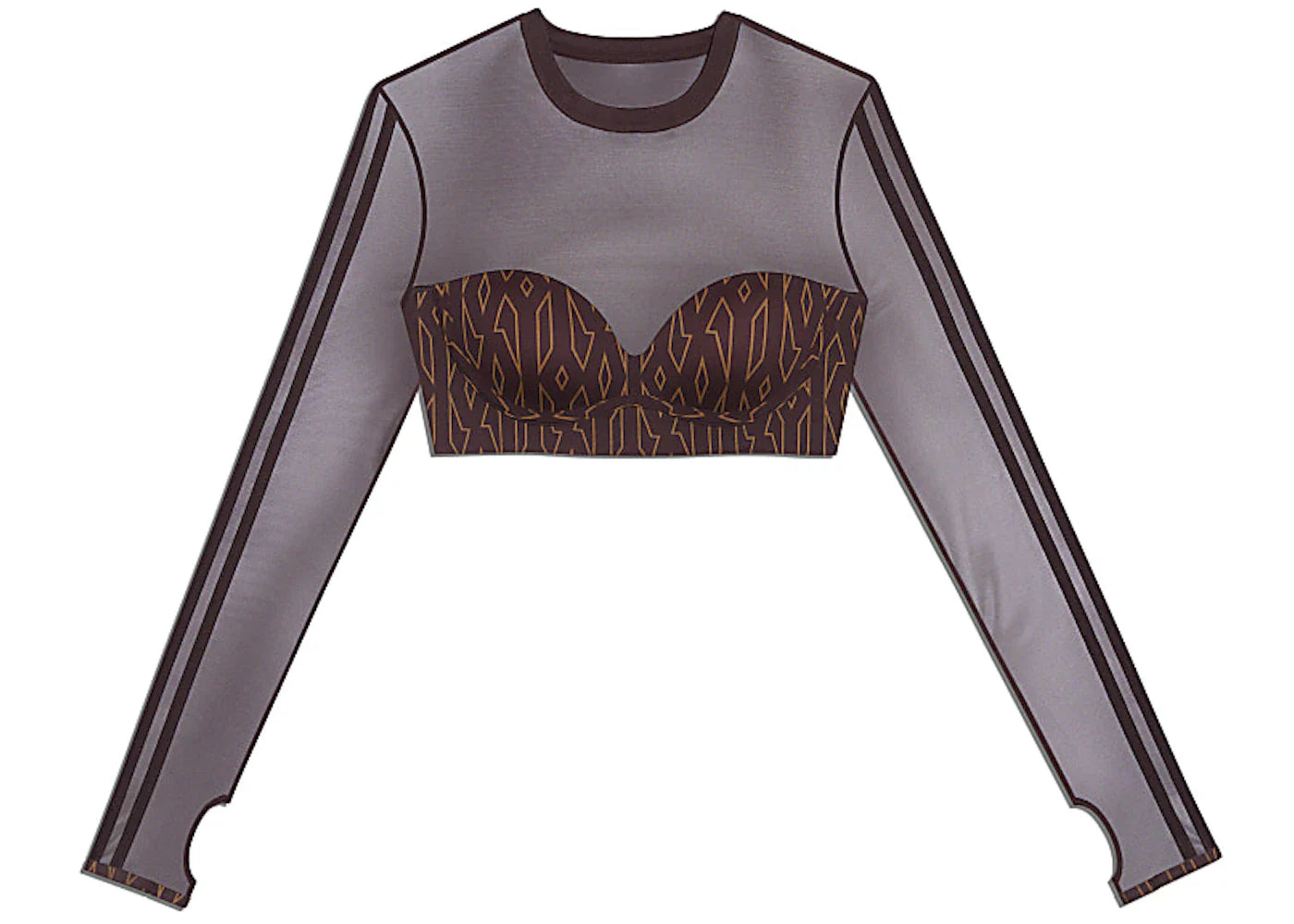 adidas Ivy Park Monogram Crop Top Wild Brown/Night Red