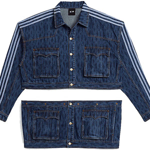 adidas Ivy Park Monogram Denim Denim Track Jacket (All Gender) Dark Denim