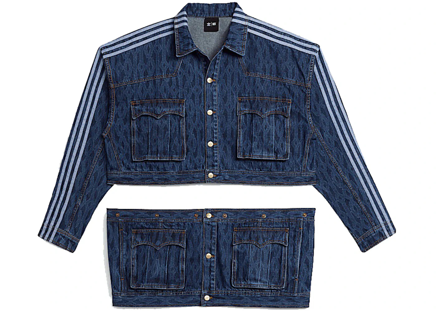 adidas Ivy Park Monogram Denim Denim Track Jacket (All Gender) Dark Denim