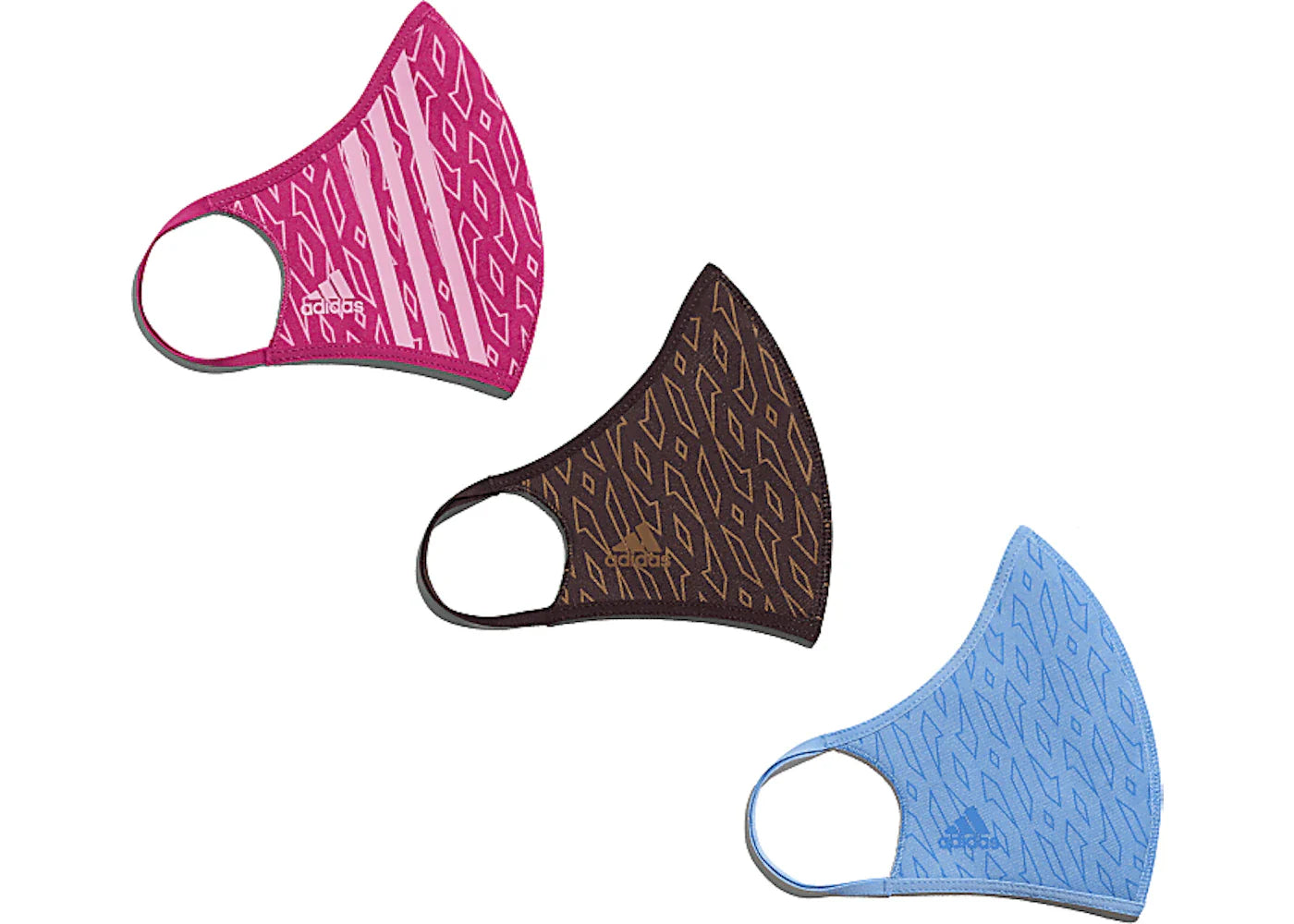 adidas Ivy Park Monogram Face Covers (3-Pack) Bold Pink/Night Red/Light Blue