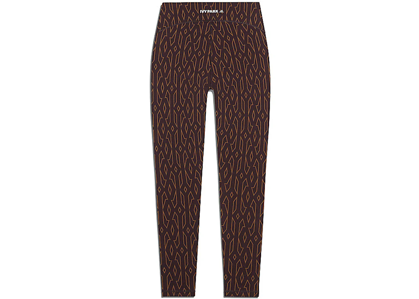adidas Ivy Park Monogram Sheer Panel Tights Wild Brown/Night Red