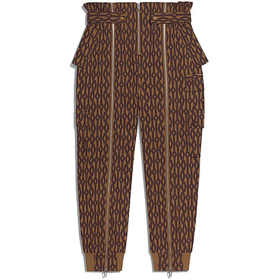 adidas Ivy Park Monogram Zipper Pants Wild Brown/Night Red