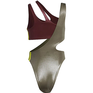 adidas Ivy Park One-Piece Cutout Swimsuit Shadow Red/Medium Dark Khaki