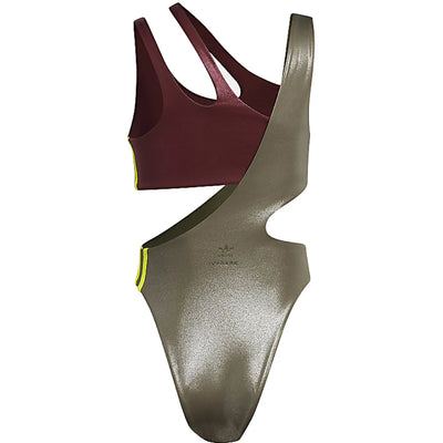 adidas Ivy Park One-Piece Cutout Swimsuit Shadow Red/Medium Dark Khaki