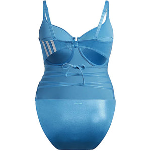 adidas Ivy Park One-Piece Swimsuit (Plus Size) Shock Cyan