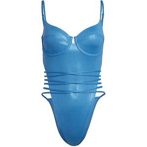 adidas Ivy Park One-Piece Swimsuit Shock Cyan