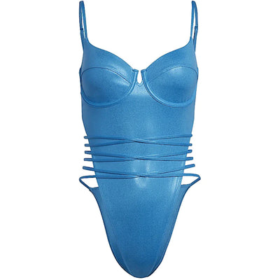 adidas Ivy Park One-Piece Swimsuit Shock Cyan