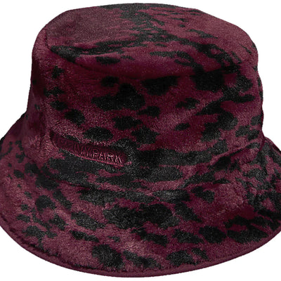 adidas Ivy Park Printed Faux Fur Reversible Bucket Hat Cherry Wood