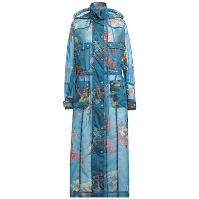 adidas Ivy Park Printed Organza Jacket Crystal AOP/Shock Cyan