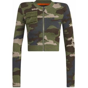 adidas Ivy Park Ribbed Long Sleeve Top AOP Camo