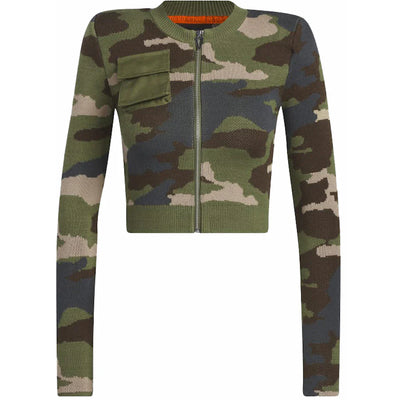 adidas Ivy Park Ribbed Long Sleeve Top AOP Camo