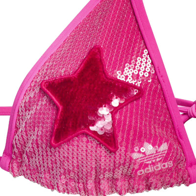 adidas Ivy Park Sequin Triangle Bikini Top Shock Pink